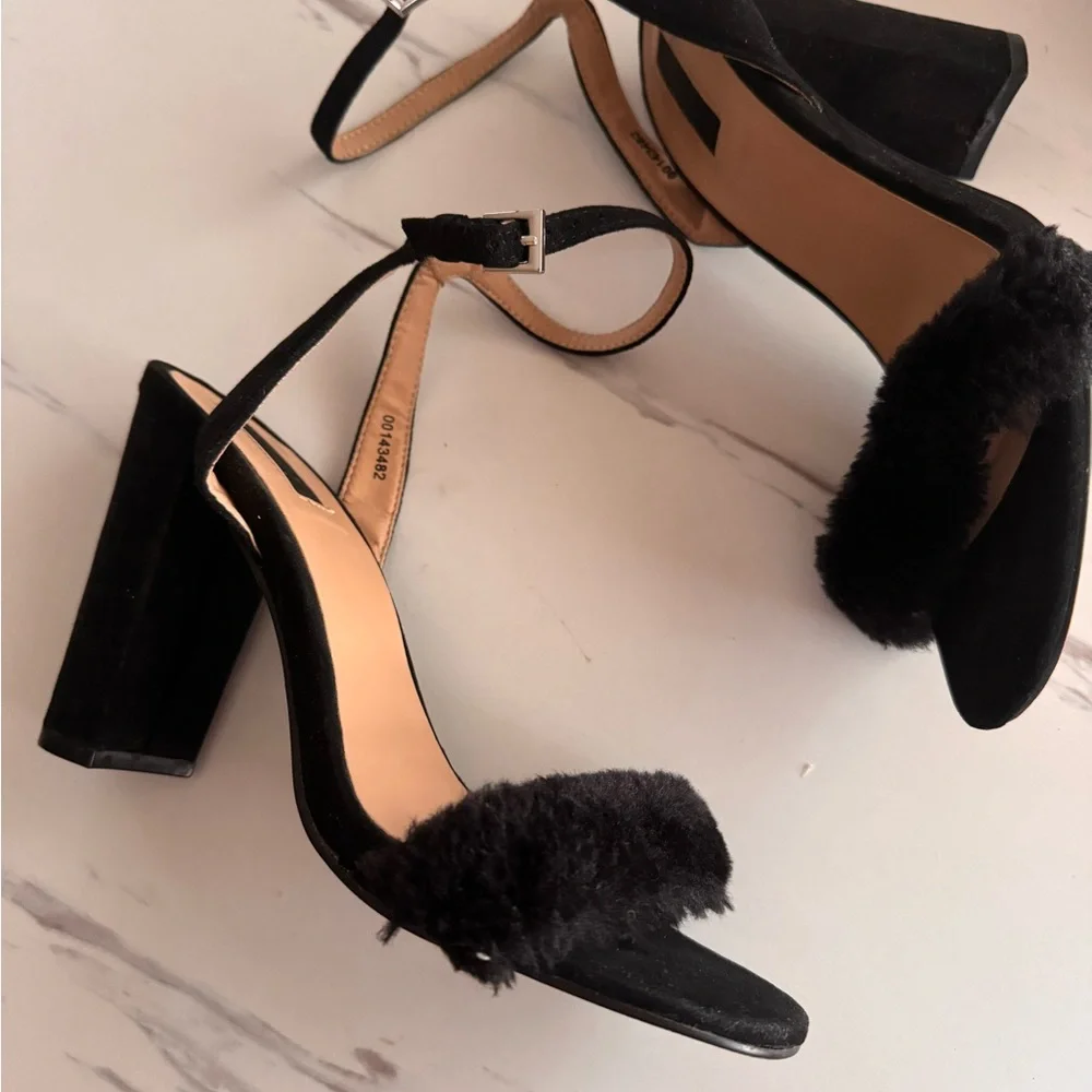 Forever 21 Black Fur Heels
